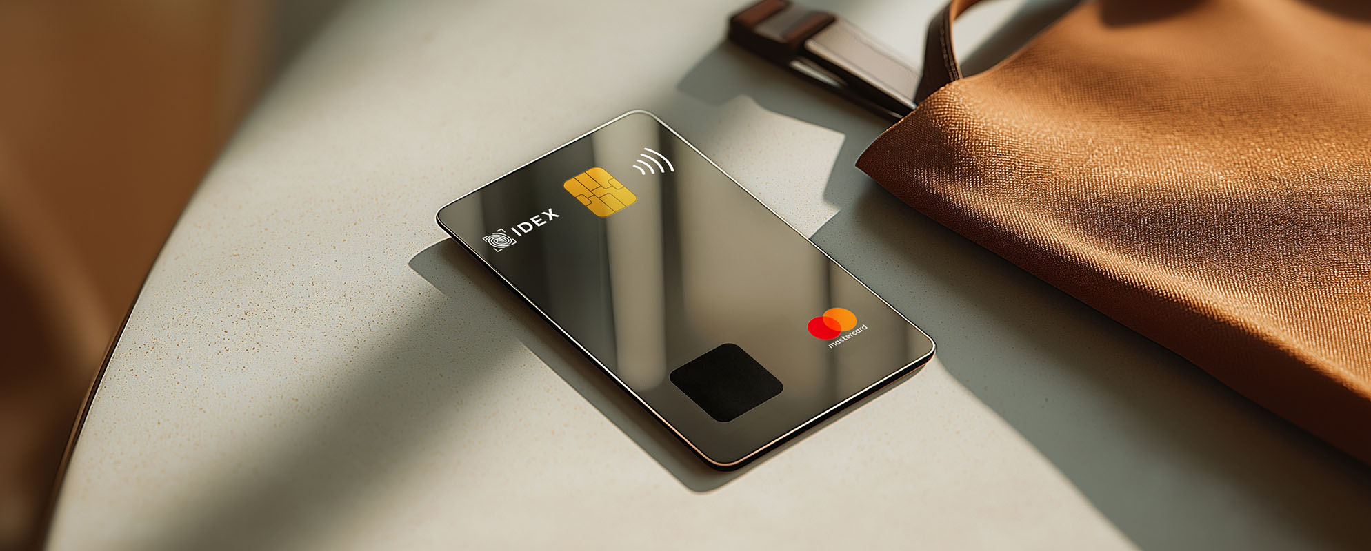 IDEX payment card on a table IDEX payment card on a table